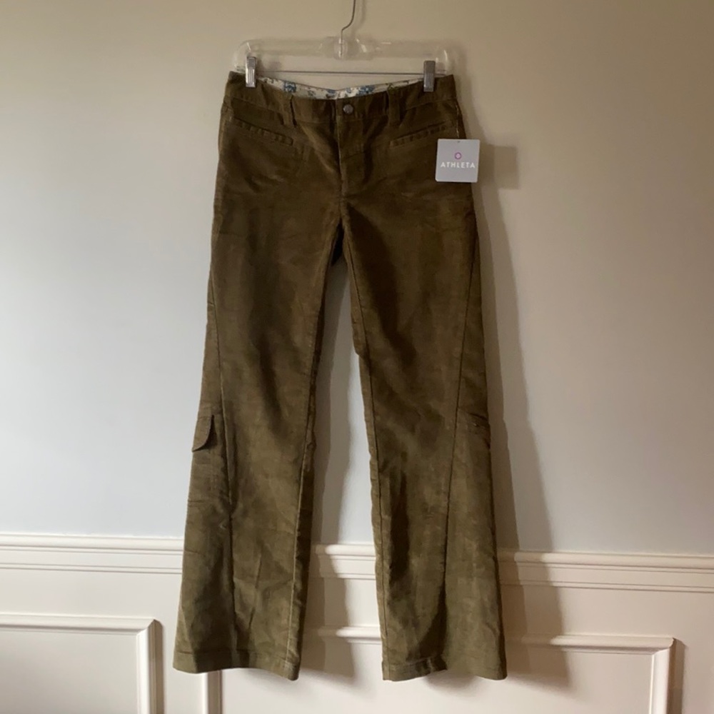 Athleta olive color corduroy pants size 6